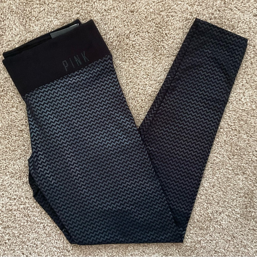 NWT Victoria’s Secret PINK Sparkle/Metallic Leggings + Rhinestones Size Small